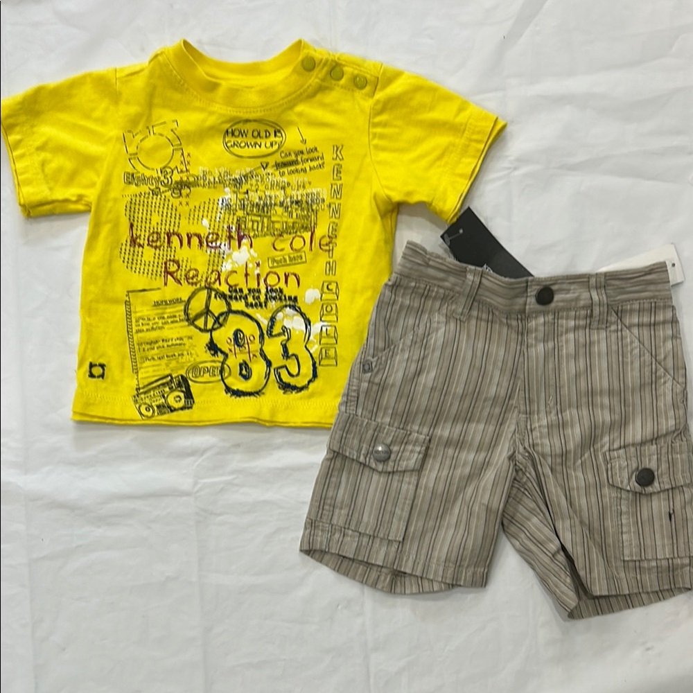 Kenneth Cole Reaction Yellow Tan Matching Tee Set